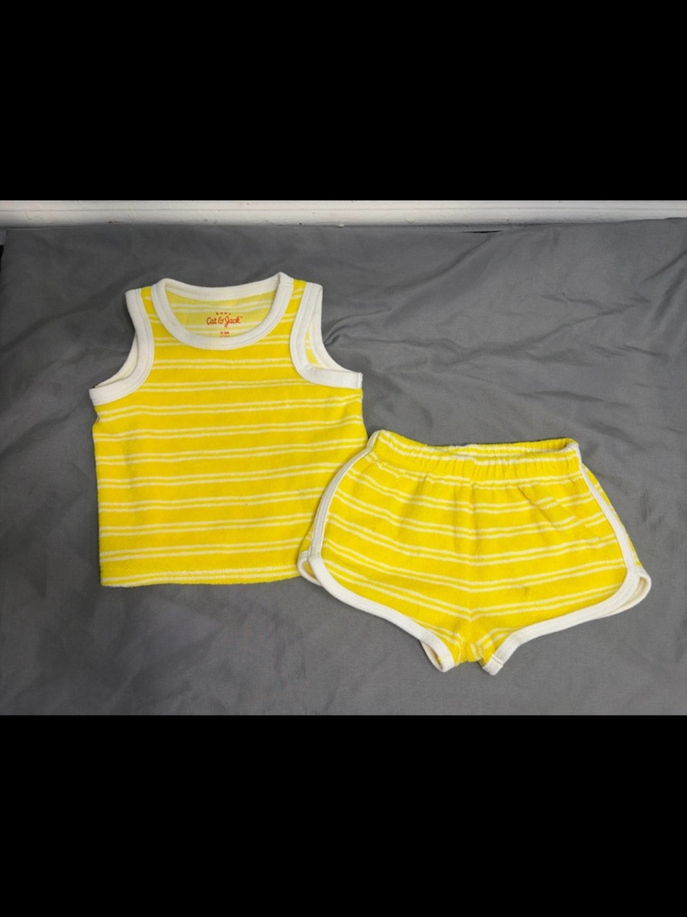 Cat & Jack Yellow Striped Tank Top and Shorts Set
